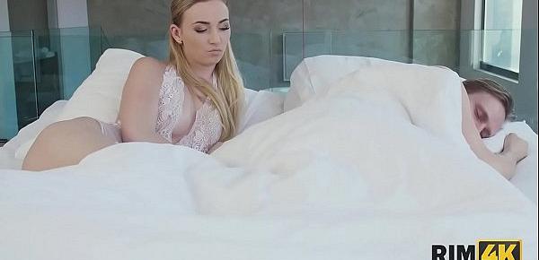  RIM4K. Gorgeous lady licks BFs ass and gets nailed in doggystyle